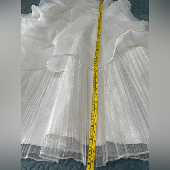 Wedding Bride Prom Dress Gown Sz XS NWOT White Layered Tulle Pleated Corset - Picture 9 of 16